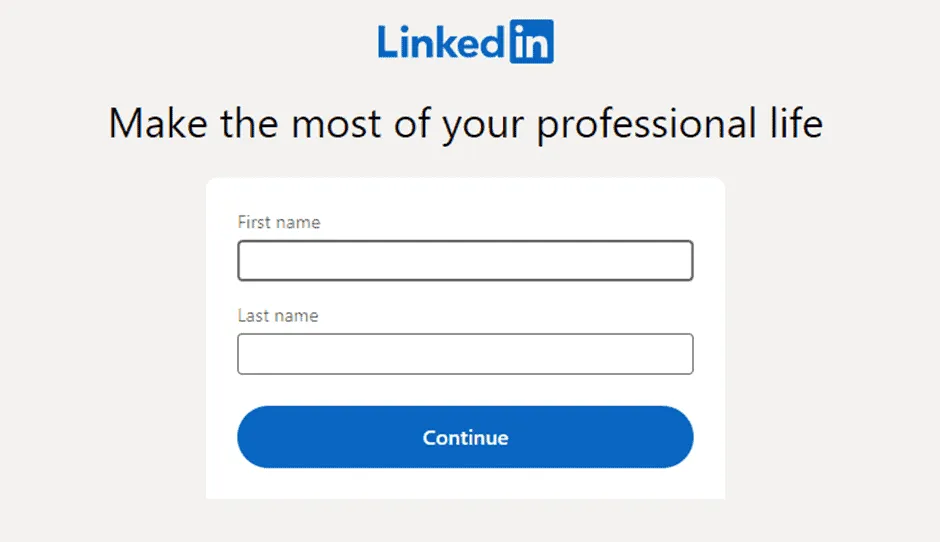 Vyplňte potrebné informácie o LinkedIn, aby ste sa pripojili