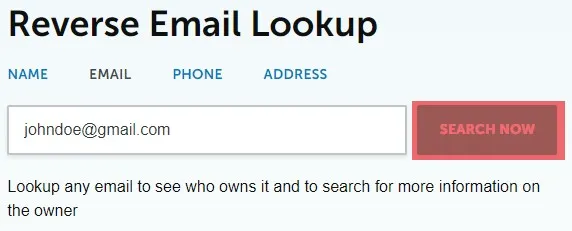 Spokeo e -mail -søgning