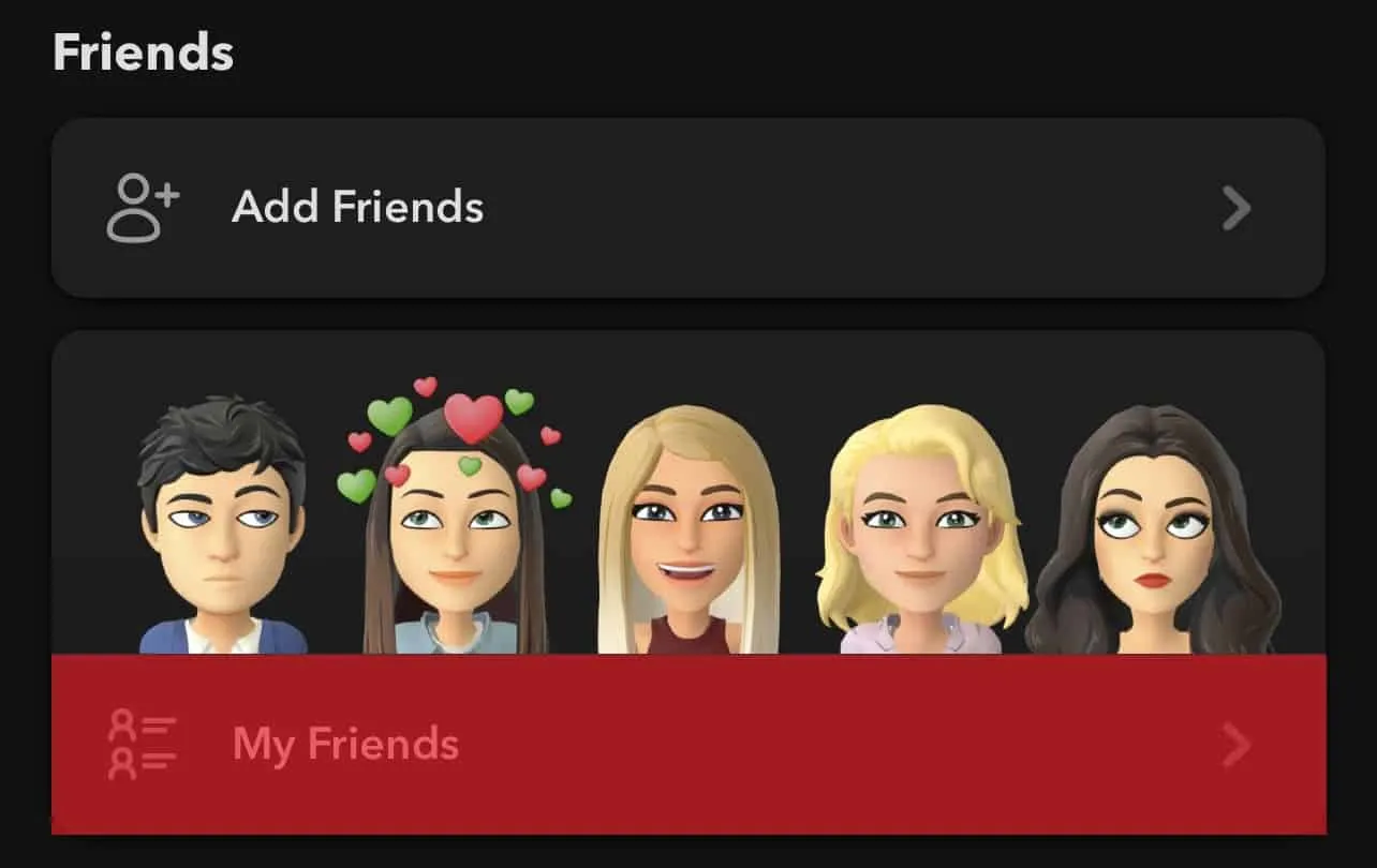 Profil moich znajomych guzików Snapchat
