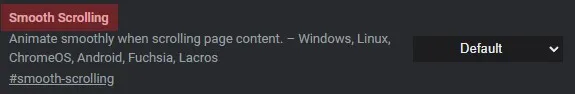 Sima görgető zászló a Google Chrome -ban