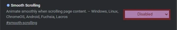 Tiltsa le a sima görgetést a Google Chrome -ban